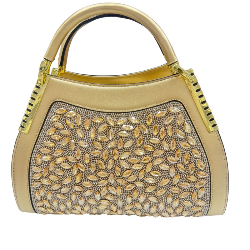The Silver Glamour: Luxe Crystal Bloom Embellished Women’s Handbag